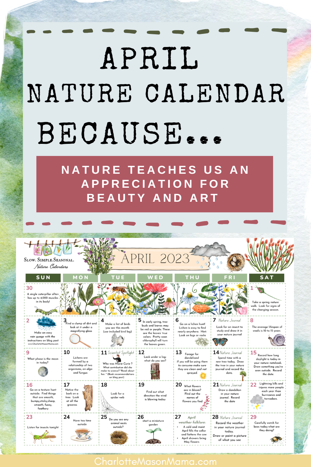 April Nature Calendar