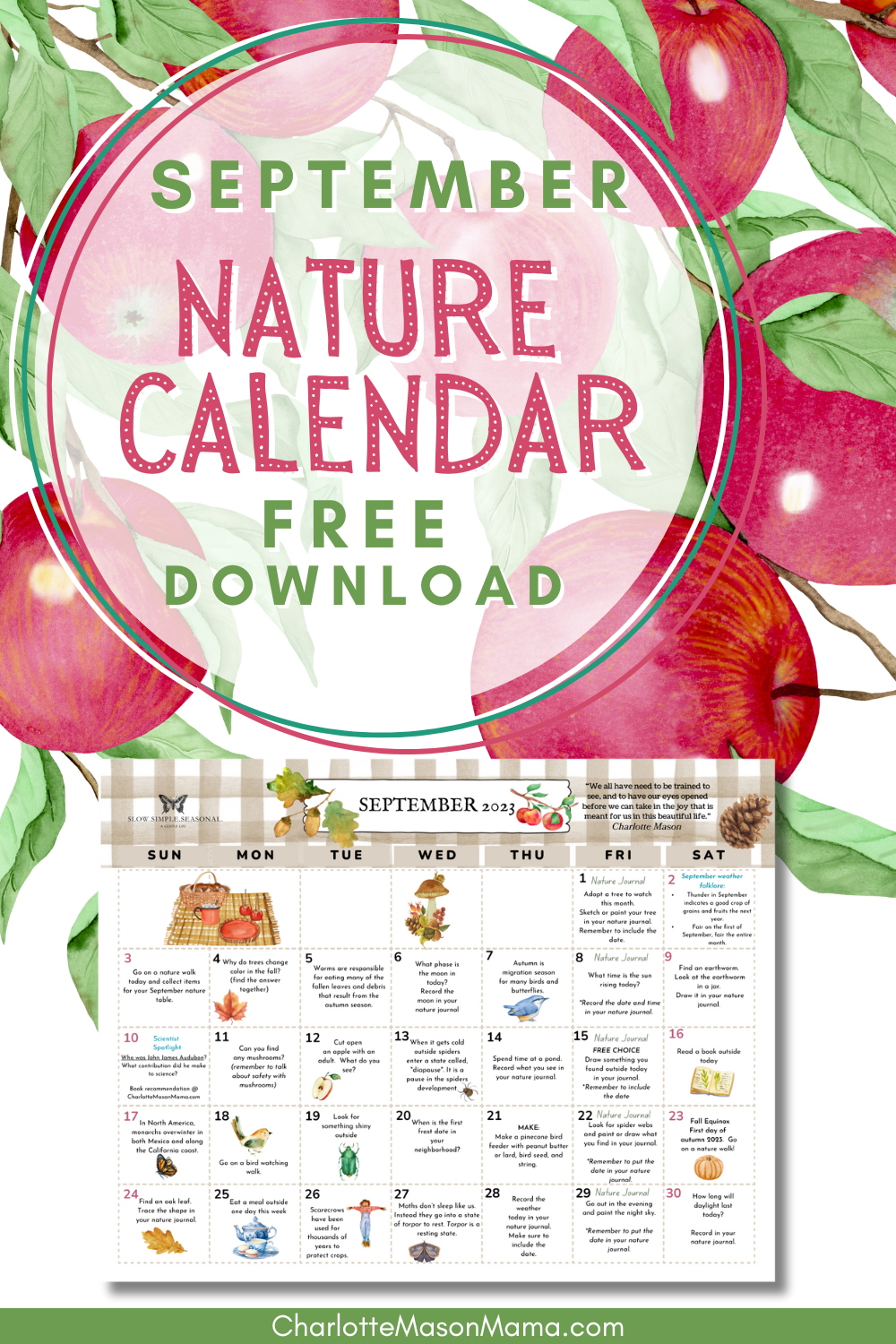 September 2023 Nature Calendar and Life Update