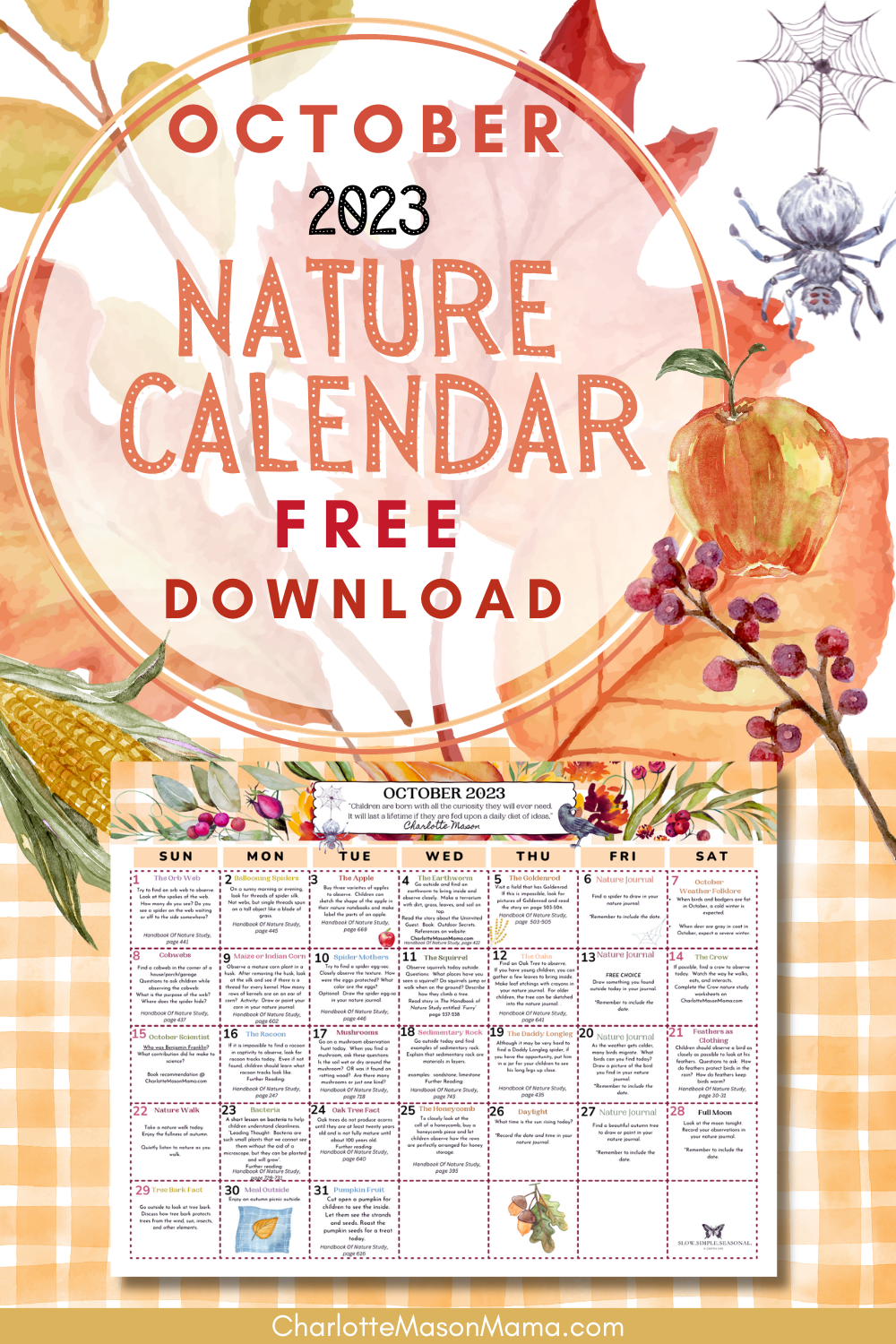 October Nature Calendar