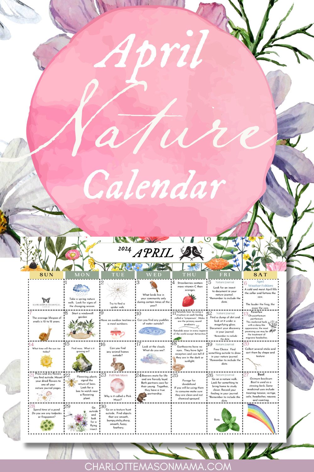 April 2024 Nature Calendar
